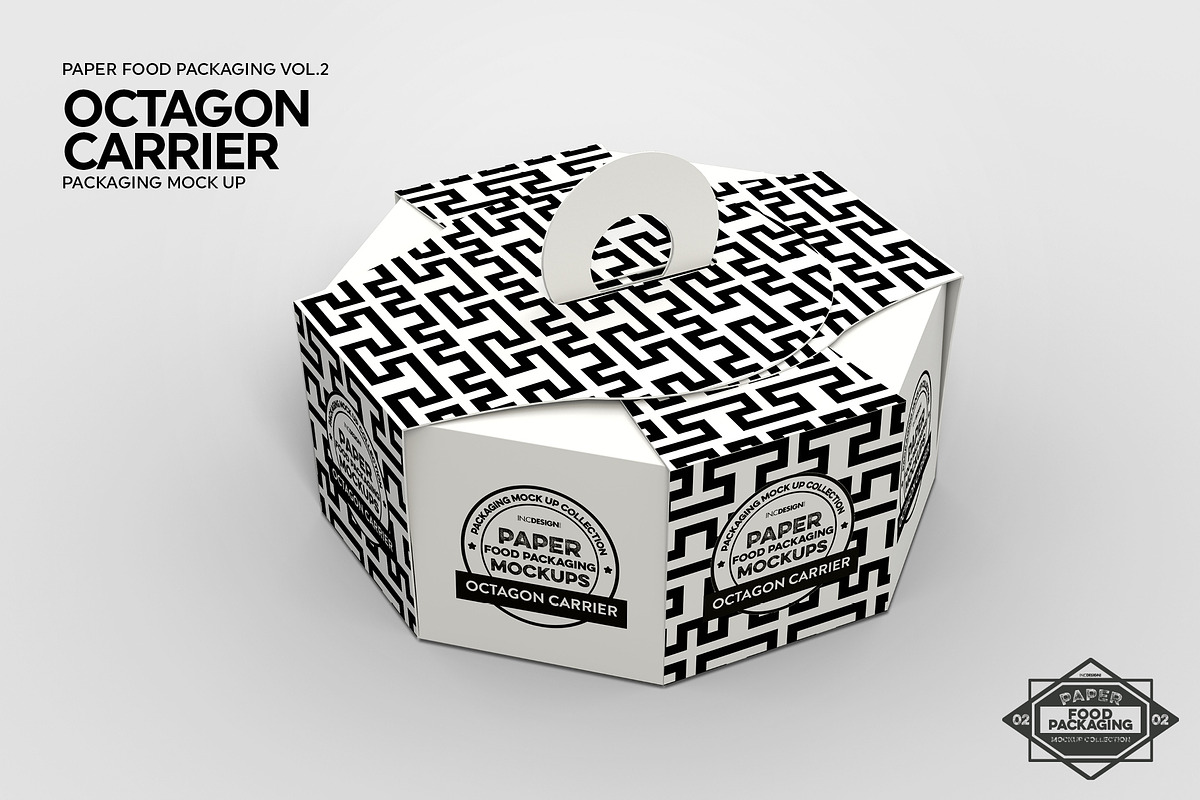 Octagon Box Carrier Packaging Mockup in Branding Mockups - product preview 8