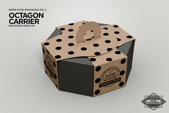 Octagon Box Carrier Packaging Mockup in Branding Mockups - product preview 3