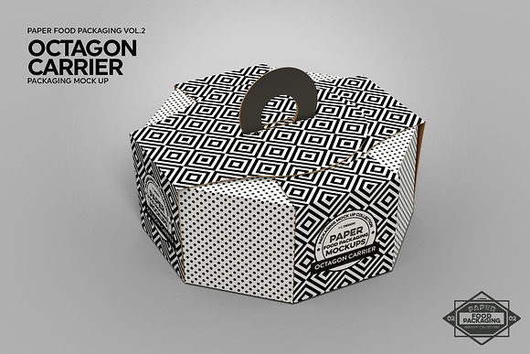 Octagon Box Carrier Packaging Mockup in Branding Mockups - product preview 4