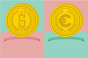  6 Money coin graphic concept