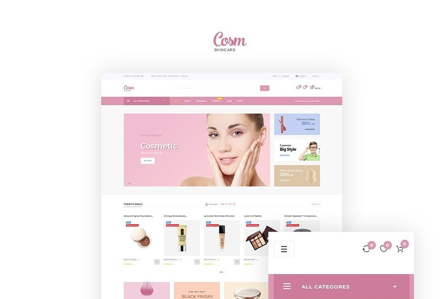 LEO COSM - COSMETIC AND BEAUTY STORE in Bootstrap Themes - product preview 8