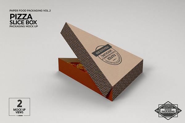 Pizza Slice Box Packaging Mockup