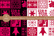 Seamless Merry Christmas Patchwork