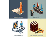 Legal isometric concept. Lawyer