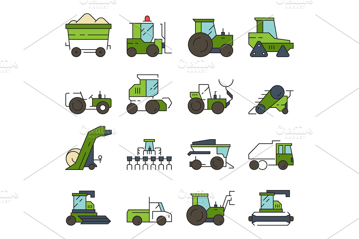 Village transport. Farm machines and in Graphics - product preview 8