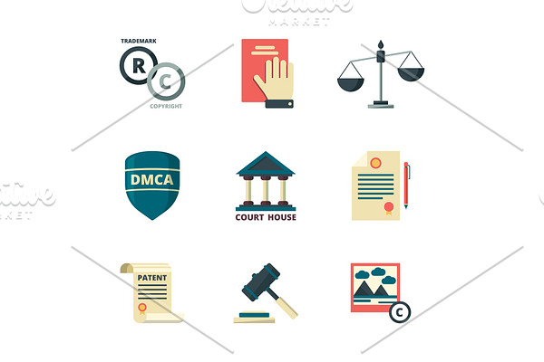 Copyright icons. Business company