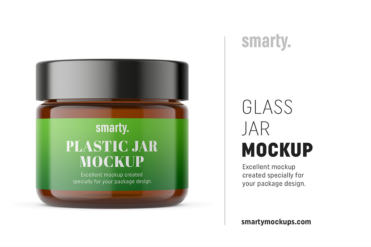 Amber glass jar mockup in Product Mockups - product preview 8