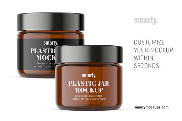 Amber glass jar mockup in Product Mockups - product preview 1
