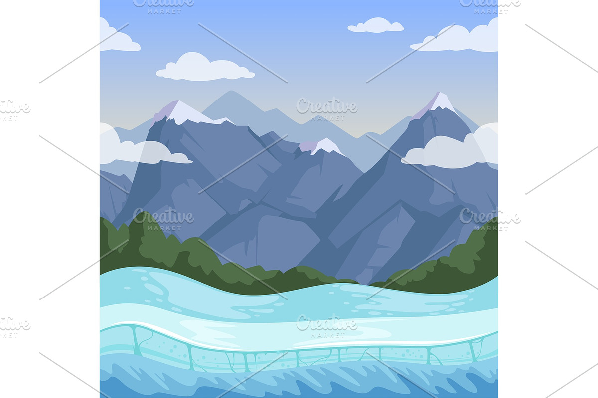 Winter mountain background. Outdoor in Graphics - product preview 8