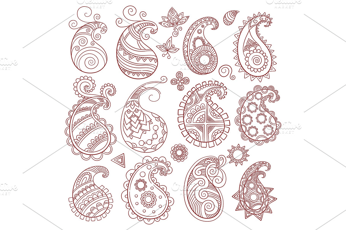 Paisley pattern collection. Indian in Graphics - product preview 8