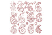 Paisley pattern collection. Indian
