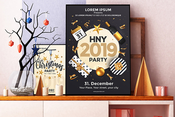 Set of 10 Christmas Party Flyers in Brochure Templates - product preview 1