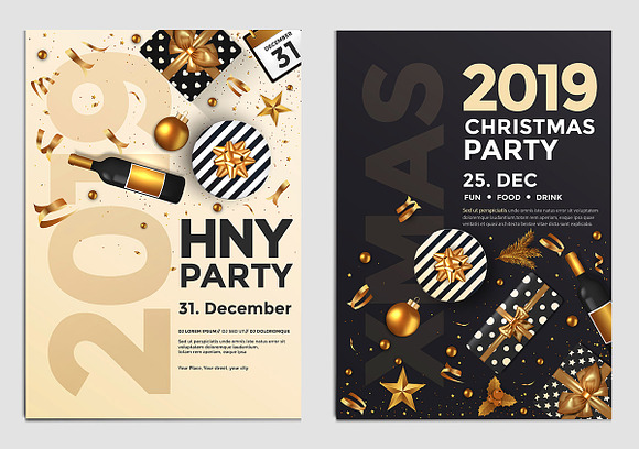 Set of 10 Christmas Party Flyers in Brochure Templates - product preview 11
