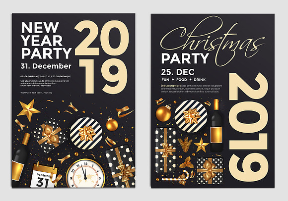 Set of 10 Christmas Party Flyers in Brochure Templates - product preview 12