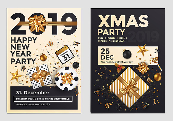 Set of 10 Christmas Party Flyers in Brochure Templates - product preview 13