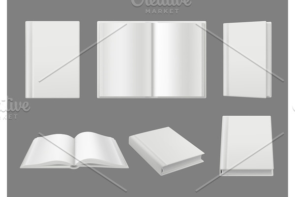 Books cover template. Clean white 3d