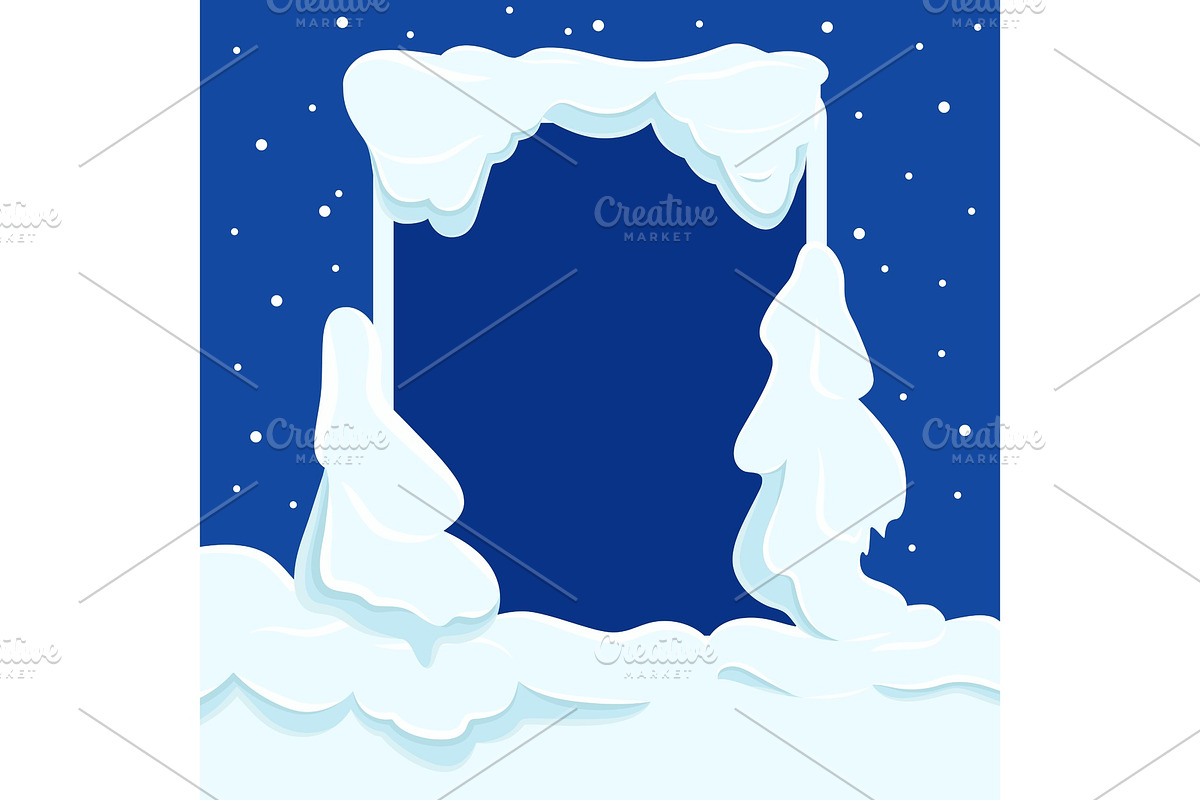 Snowy Square Frame with Copyspace in Objects - product preview 8