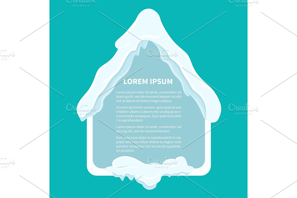 Snowy Frame Shaped House Vector in Objects - product preview 8