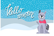 Hello Winter Poster with Spotted