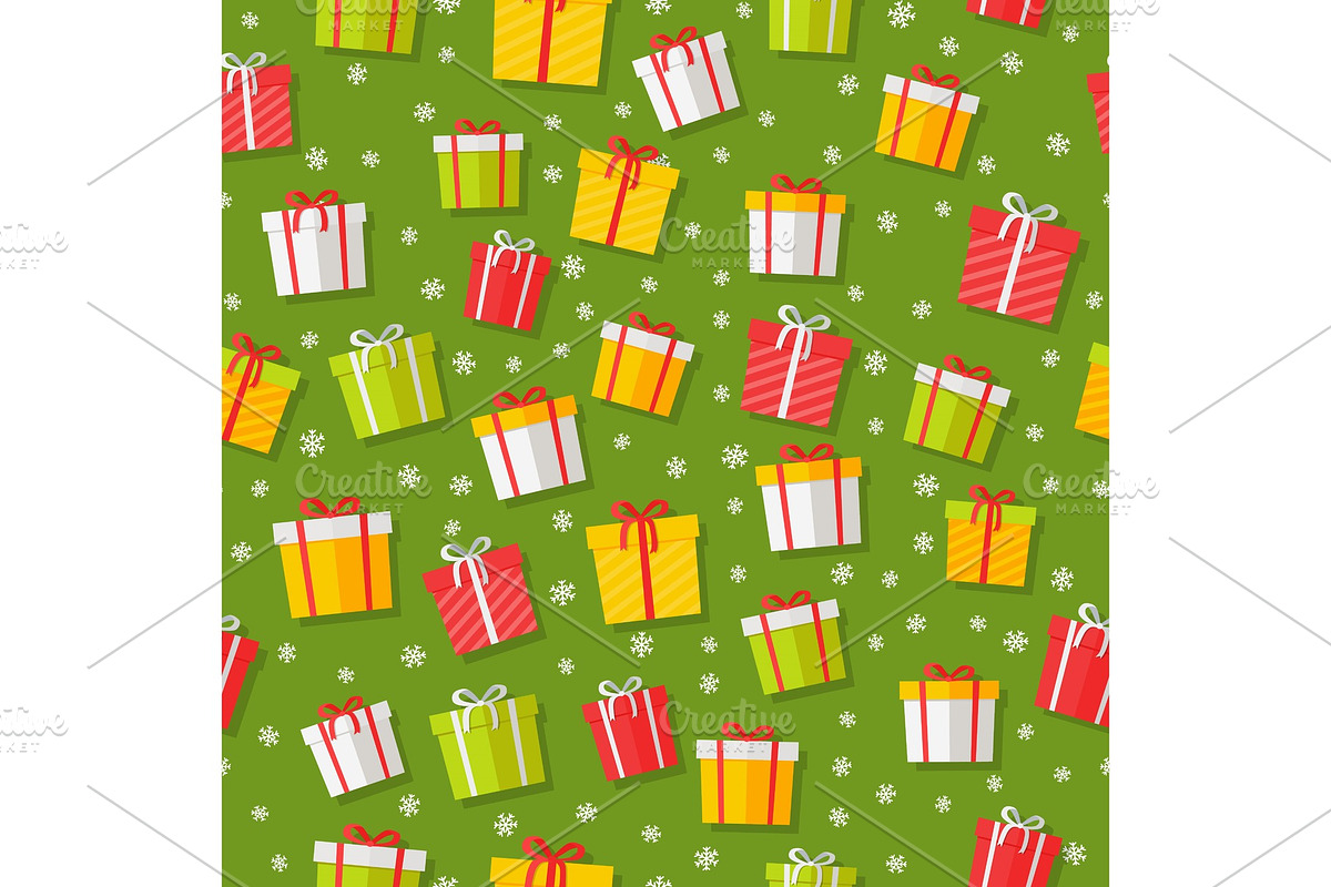Wrapped Gifts Seamless Patterns in Objects - product preview 8