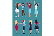 Set of Different Women Icons Vector