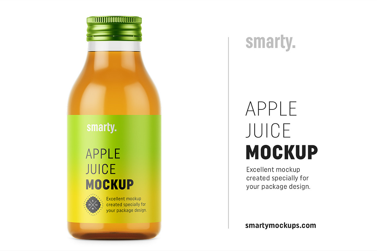 Apple juice bottle mockup in Product Mockups - product preview 8