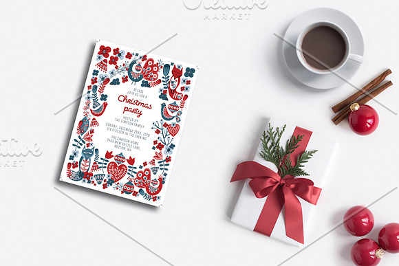 Scandinavian Christmas Party Invite in Card Templates - product preview 1
