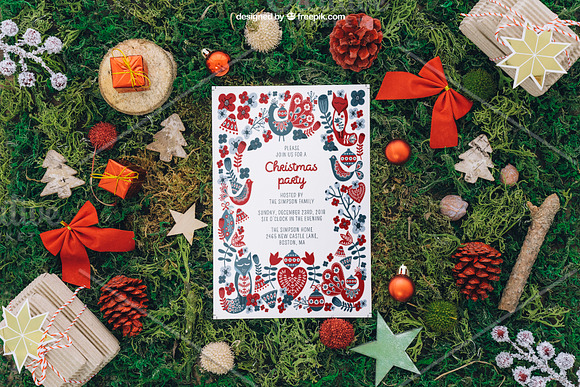 Scandinavian Christmas Party Invite in Card Templates - product preview 2