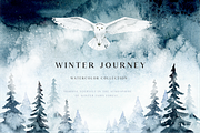 Winter journey - watercolor set
