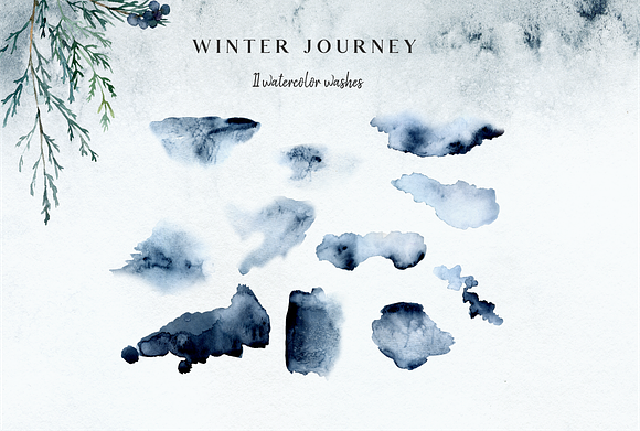 Winter journey - watercolor set in Illustrations - product preview 5
