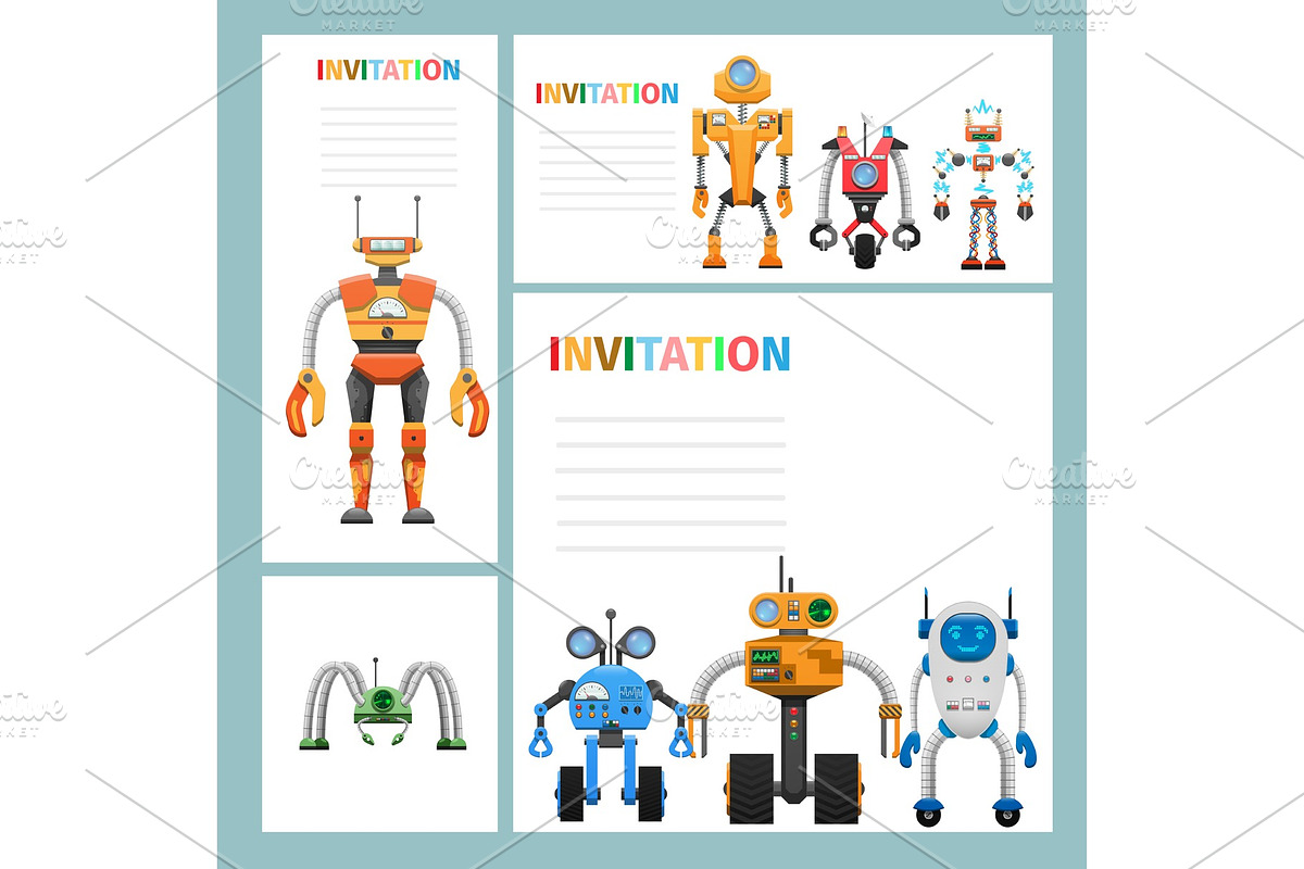 Cartoon Card Invitation with Metal in Illustrations - product preview 8