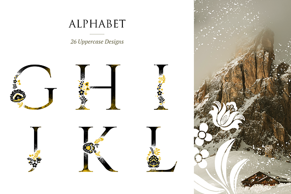 Winter Folk Alphabet and Graphics in Illustrations - product preview 2
