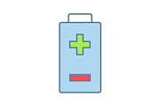 Battery with plus and minus icon