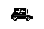 Electric car battery charging icon