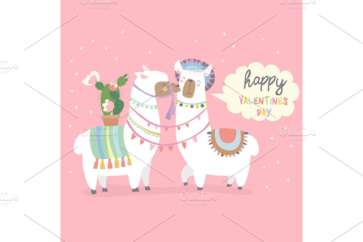 Cute friends mexican white alpaca in Illustrations - product preview 8