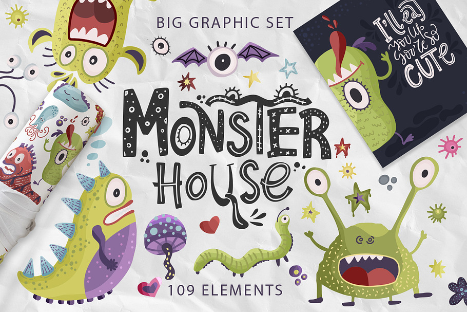 Monster House. Big graphic pack. in Illustrations - product preview 8