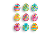 Colorful Easter eggs set