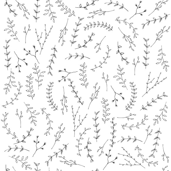 Hand-drawn branches collection in Objects - product preview 2