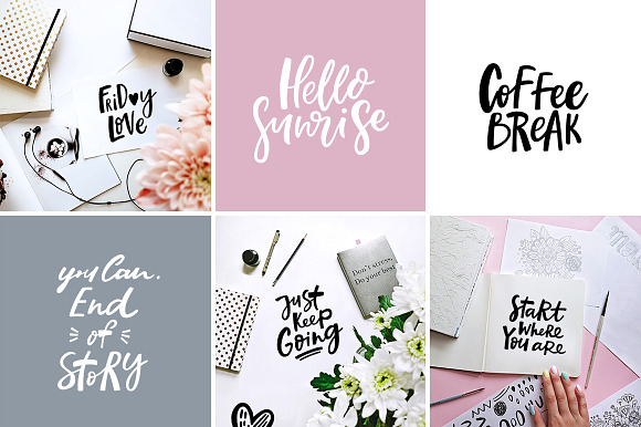 200 handlettered quotes in Instagram Templates - product preview 1