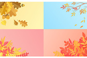 Autumn backgrounds concepts set