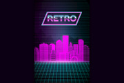 Retro futuristic background 80s styl