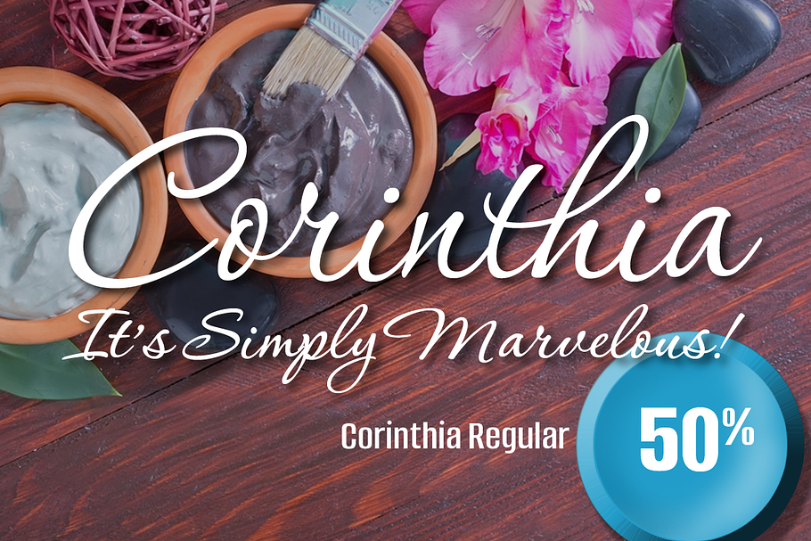 Corinthia Regular 50% Off in Script Fonts - product preview 8