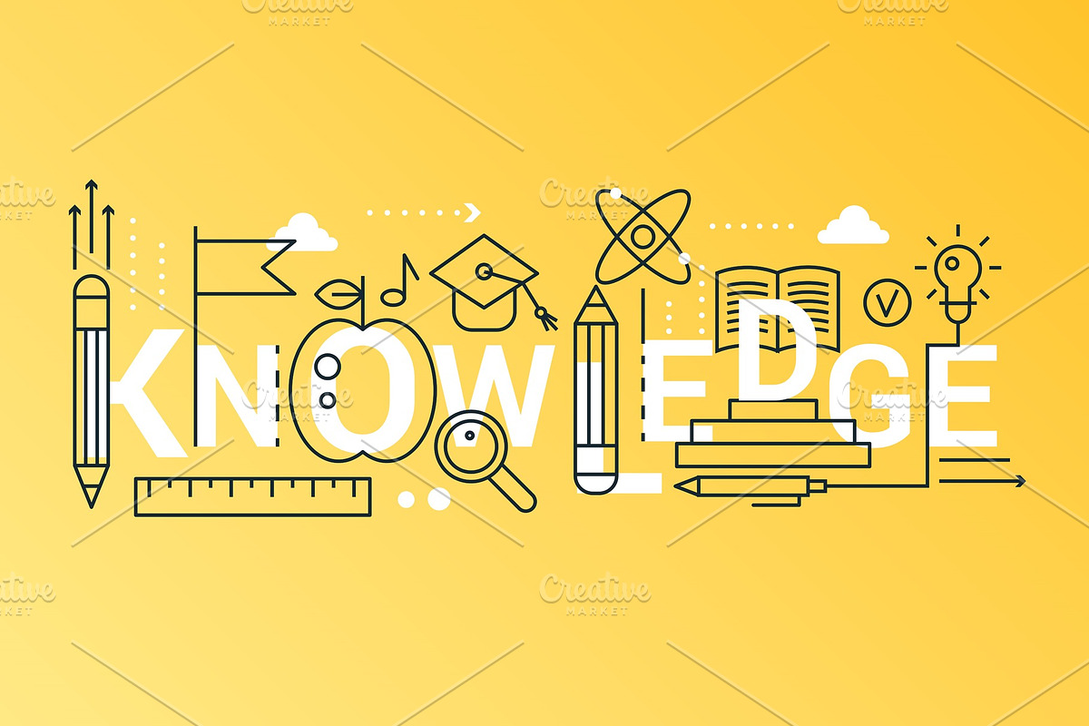 Knowledge word concept template in Illustrations - product preview 8