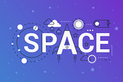 Galaxy space word concept template