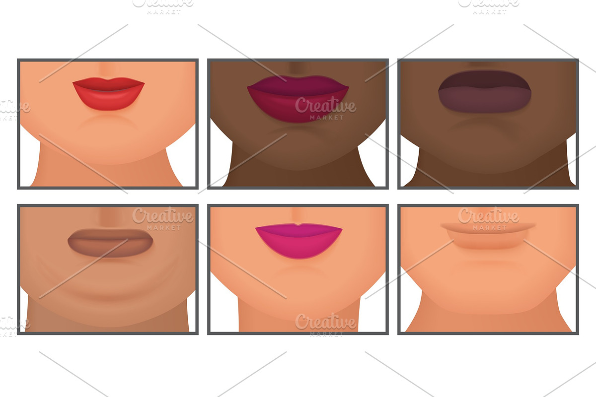 Woman with double fat chin set in Illustrations - product preview 8