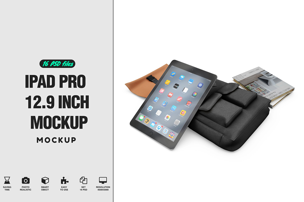 iPad Pro 12.9 Mockup in Mobile & Web Mockups - product preview 8