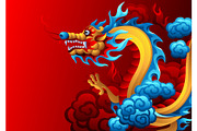 Background with Chinese dragon.