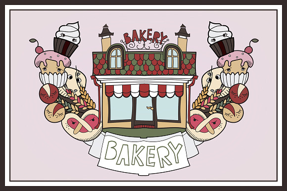 Bakery shop doodle. in Objects - product preview 2