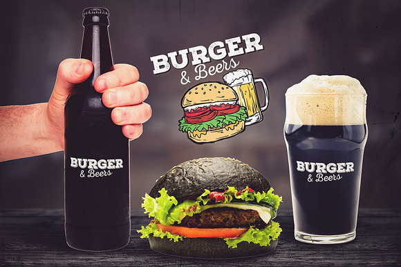Burger&Beer Mock-up / Scene Creator in Scene Creator Mockups - product preview 7