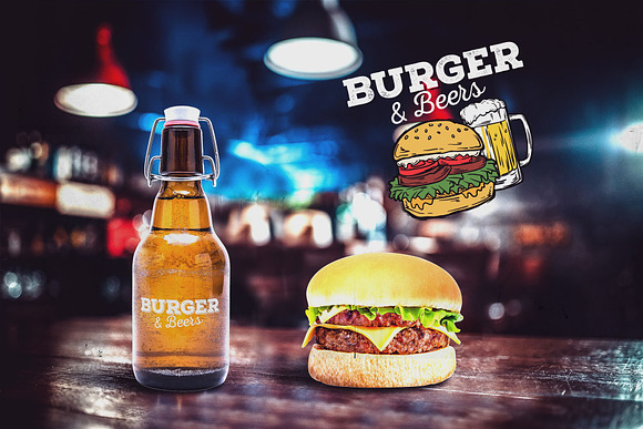 Burger&Beer Mock-up / Scene Creator in Scene Creator Mockups - product preview 8